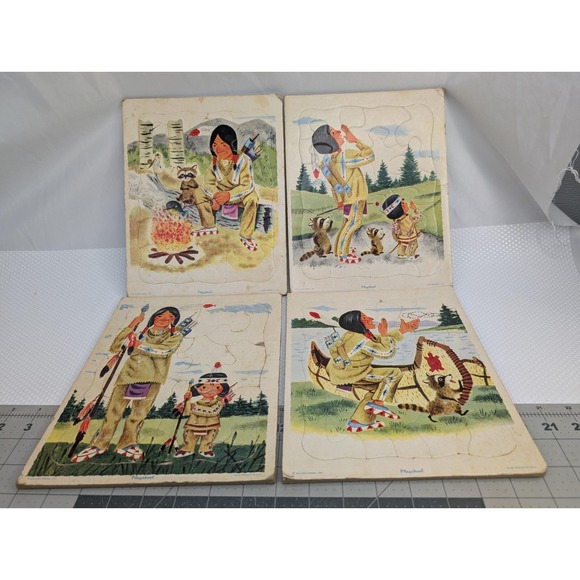 Playskool Other - Playskool Golden Press Indian Tray Puzzle Lot of 4
